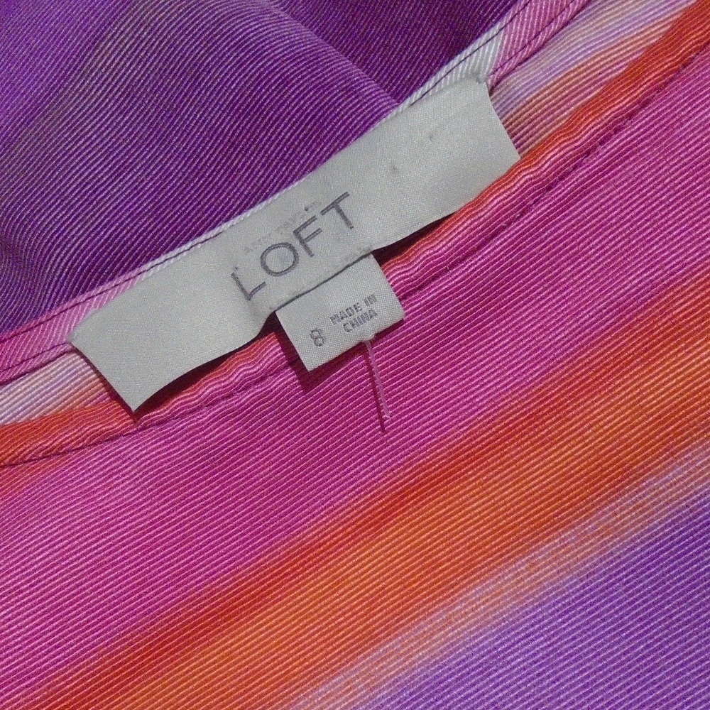 LOFT Sleeveless Stripe A-Line Dress Party/Work - Picture 4 of 6